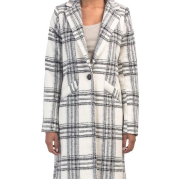 NWT RACHEL ZOE Black and White Plaid Coat - Picture 2 of 8